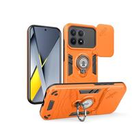 YRDUKJFDJ For Xiaomi Poco F8 Pro/Rrdmi K90 Case with Kickstand & Slide Camera Cover, Shockproof Military-Grade Case Rugged Protective Cover for Xiaomi Poco F8 Pro/Rrdmi K90 Phone(Orange)