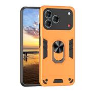 YRDUKJFDJ For ZTE Blade V80 Design Phone Case with Kickstand & Shockproof Military Grade Drop Proof Protection Rugged Protective Cover PC Matte Textured Sturdy Bumper Cases(Orange)