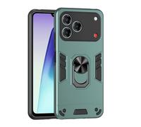 YRDUKJFDJ For ZTE Blade V80 Design Phone Case with Kickstand & Shockproof Military Grade Drop Proof Protection Rugged Protective Cover PC Matte Textured Sturdy Bumper Cases(Dark Green)