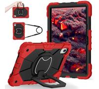 YRDUKJFDJ Shockproof Case for Lenovo Idea Tab 11 Inch 2025 (TB-336ZU/TB-336FU), Heavy-Duty Protective Cover with Rotating Kickstand, Foldable Handle, Shoulder Strap, Pen Holder(Rosso)