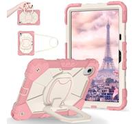 YRDUKJFDJ Shockproof Case for Lenovo Tab M11 11'' TB330FU / Xiaoxin Pad 11 2024 TB331FC, Heavy-Duty Protective Cover with Rotating Kickstand, Foldable Handle, Shoulder Strap, Pen Holder(Rose Gold)