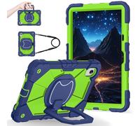 YRDUKJFDJ Shockproof Case for Lenovo Tab M11 11'' TB330FU / Xiaoxin Pad 11 2024 TB331FC, Heavy-Duty Protective Cover with Rotating Kickstand, Foldable Handle, Shoulder Strap, Pen Holder(Blue Green)
