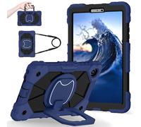 YRDUKJFDJ Shockproof Case for Lenovo Tab One 8.7 Inch 2025 / Tab K9 (TB305FU), Heavy-Duty Protective Cover with Rotating Kickstand, Foldable Handle, Shoulder Strap, Pen Holder(Deep Blue)