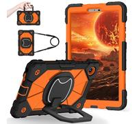 YRDUKJFDJ Shockproof Case for Lenovo Tab One 8.7 Inch 2025 / Tab K9 (TB305FU), Heavy-Duty Protective Cover with Rotating Kickstand, Foldable Handle, Shoulder Strap, Pen Holder(Orange)