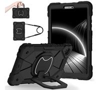 YRDUKJFDJ Shockproof Case for Lenovo Tab One 8.7 Inch 2025 / Tab K9 (TB305FU), Heavy-Duty Protective Cover with Rotating Kickstand, Foldable Handle, Shoulder Strap, Pen Holder(Svart)