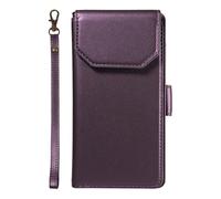 YRDUKJFDJ Soporte para teléfono con Funda Plegable For Samsung Galaxy A06 5G Wallet Case with Card Holder For Women and Men, Fashion PU Leather Cover Side Buckle Hand Strap Wallet Phone Cases(Purple)
