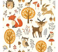 YREKO 20 Servilletas Divertidos Animales del Bosque | Zorro | Conejo | Corzo | Niños | Otoño 33 x 33 cm