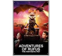 YRENBIYYONZ Adventures of Rufus: The Fantastic Pet (2021) - Placa de metal para decoración de pared, 20,3 x 30,5 cm