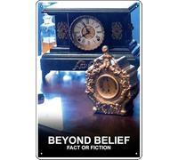 YRENBIYYONZ Beyond Belief: Fact or Fiction (1998) - Cartel de metal para decoración de pared retro vintage de 20 x 30 cm