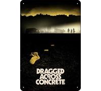 YRENBIYYONZ Cartel de metal con texto "Dragged Across Concrete (2018) para decoración de pared retro vintage de 20.3 cm x 30.5 cm