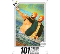 YRENBIYYONZ Cartel de metal con texto en inglés "101 Places to Party Before You Die (2022)