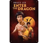 YRENBIYYONZ Cartel de metal con texto en inglés "Enter the Dragon" (1973) para decoración de pared retro vintage de 8 x 12 pulgadas