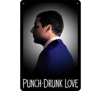 YRENBIYYONZ Cartel de metal con texto en inglés "Punch-Drunk Love" (2002) de 8 x 12 pulgadas, decoración de pared retro vintage