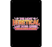 YRENBIYYONZ Cartel de metal con texto en inglés "The Most Heretical Last Boss Queen: From Villainess to Savior (2023)