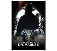 YRENBIYYONZ Cartel de metal con texto en inglés "The Return of Dr. Mabuse (1961) para decoración de pared, 20,3 x 30,5 cm