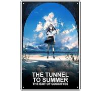 YRENBIYYONZ Cartel de metal con texto en inglés "The Tunnel to Summer, the Exit of Goodbyes (2022)" (El túnel al verano, la salida de adiós) (2022)