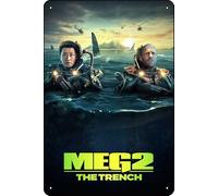 YRENBIYYONZ Meg 2: The Trench (2023) - Placa de metal para decoración de pared, 20,3 x 30,5 cm