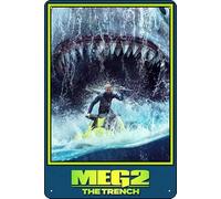 YRENBIYYONZ Meg 2: The Trench (2023) - Placa de metal para decoración de pared, 20,3 x 30,5 cm