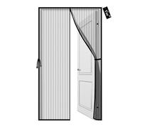 YRH Mosquitera Puerta Magnetica 70 x 200 cm, con Hebilla Lateral, Malla de Poliéster Reforzada, Cierre Automático, para Balcón, Terraza y Puertas de Entrada, Negro