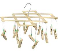 YRHH Tendedero para Ropa Tendedero de Madera de bambú Tendedero Plegable para Ropa Calcetines Percha Pinzas para Ropa Tendedero pequeño para Ropa