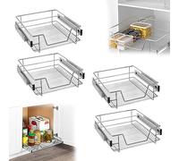 YRHome 4 cajones telescópicos, cajones telescópicos, cajones de almacenamiento, cestas de almacenamiento, armarios de cocina con cajones extraíbles, cajones de almacenamiento completos, armarios de