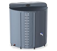 YRHome 750 litros Depósito plegable para agua de lluvia UV-estable & resistente a la intemperie Con protección contra desbordamiento & escala lateral Compacto para jardín, balcón, camping Antracita