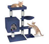 YRHome Árbol rascador para gatos, 92,5 cm de alto, casa de varios pisos con pilares rascadores de sisal, plataformas, hueco colgante y juguete para gatos de casa, color beige