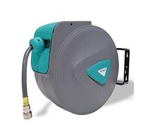 YRHome Enrollador automático de manguera de aire comprimido de 20 m, conexión de 1/4 pulgadas, para estaciones de reparación de coches, color gris