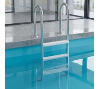 YRHome Escalera de piscina de 3 peldaños de acero inoxidable 304, antideslizante, hasta 150 kg, capacidad de carga de hasta 150 kg, para piscina de jardín, piscina empotrable, adecuada hasta 130 cm de