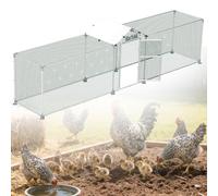 YRHome Gallinero de metal tipo tejado puntiagudo de polietileno, cubierta de techo de tubo de acero galvanizado, para gallinas, con clavos de suelo, pajarera para granjas, jardín (5 x 1 m)