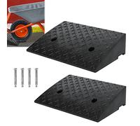YRHome - Juego de 2 rampa de goma para acera de 10,5 cm de altura, portátil, de acceso y umbral de puerta para andador, silla de ruedas, moto, coche