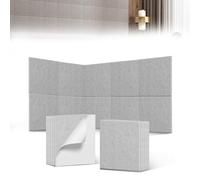 YRHome Paneles acústicos autoadhesivos de alta densidad para aislamiento acústico, 12 unidades, paneles acústicos, aislamiento acústico, para techos, puertas, decoración de pared, 30 x 30 cm, gris