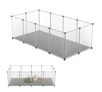 YRHome Recinto para conejos, conejos, cobayas, jaula para animales pequeños, para interior y exterior, 143 x 73 x 46 cm, con mate transparente