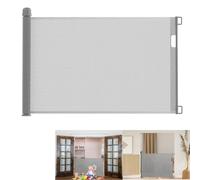 YRHome Rejilla de protección para Puerta, Estor de 0 a 150 cm, Rejilla de protección para escaleras, Puerta retráctil, para Perros y bebés, Extensible (150 cm), Color Gris