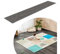 YRHome Suelo de PVC de 5 m² en gris oscuro, autoadhesivo, sistema de clic, efecto madera, para suelo radiante, 36 azulejos, 91,44 cm x 15,24 cm x 2 mm