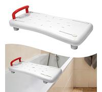 YRHome Tabla de baño para personas mayores, para sentarse, para adultos, con mango rojo, 70 x 30 x 5 cm