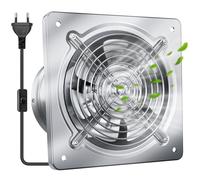 Yrichtra 200mm Extractor de Aire Silencioso y Potente 980m³/h con Válvula Antirretorno, Extractor de Cocina y Baño de Alto Rendimiento para Reducción de Humedad, Plateado