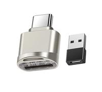 YRIKE Lector de Tarjetas Micro SD USB C, Lector de Tarjetas Tipo C con Adaptador USB C, Lector de Tarjetas OTG USB C a Micro SD SDXC SDHC (Plata)