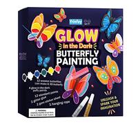 Yrinfay Juego de pintura de mariposa que brilla en la noche para niños - Pinta y haz tus propias mariposas 3D de madera - Juegos de manualidades de madera regalos niña niño 6 7 8 9 10 11 12 años