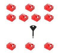 YROHGKPN 10 tapones de protección para puertos Ethernet RJ45 con mecanismo de bloqueo y llave incluida para protección de redes, oficinas, redes