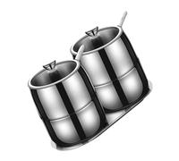 YROHGKPN 2 piezas doble de acero inoxidable dispensador de pimientos con agujeros de vertido ajustables resistente a la humedad tarro de especias