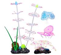 YROHGKPN 4 piezas de corales de color fluorescentes decorativos para un entorno seguro de acuario fácil mantenimiento para acuarios de agua dulce y salada, accesorios de protección de peces