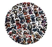 YROHGKPN 50 calcomanías de personajes para dispositivos, autoadhesivas, de PVC, sin residuos, temática de fiesta de Halloween, calcomanías de terror