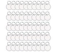 YROHGKPN 50 etiquetas de papel blanco con borde de metal para llavero, 31 mm, con anillas de metal, color blanco