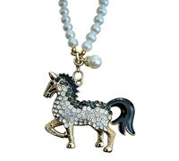 YROHGKPN Abalorio colgante de caballo con diamantes de imitación brillantes 3D para cristal retrovisor de coche, varios colores, divertido interior de vehículo