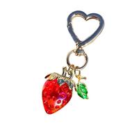 YROHGKPN Accesorio de resina resistente al agua, llavero con colgante de flores de fresa para personalizar decoraciones de bolsillo, accesorios de llavero, Fresa Roja, Talla única