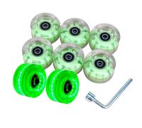 YROHGKPN Accesorios para patines de dos filas, repuesto de quads, monopatín con rodamientos, juego de ruedas giratorias, rueda de monopatín intermitente