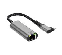 YROHGKPN Adaptador USB C a RJ45 Gigabit Ethernet con ángulo recto, adaptador de red tipo C de 1 Gbps para laptop, tablet, conector de 90 grados para escritorio detrás, Plug and Play