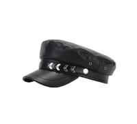 YROHGKPN Adolescentes Mujeres Boina Con Insignia de Aleación Fotografía Sombrero Militar Casual Periódico Niño Gorro de Marinero para Adultos PU para Carnaval Sombreros Para Hombres Sombreros Para