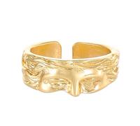 YROHGKPN Anillos creativos con detalle de escultura, ajustable, abierto, creativo, con media cara vintage para mujer, joyas de literatura vintage, como se describe